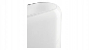 Ваза прямоугольная Nude Glass Слои 27,6 см, белая