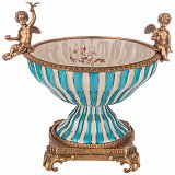 Фруктовница с ангелами, коллекция фарфор с бронзой