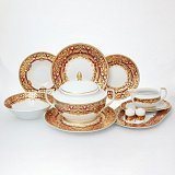 Столовый сервиз на 6 персон Natalia bordeaux gold