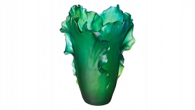 Ваза Decor de table Мак 30 см, хрусталь, зеленая, п/к