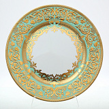 Блюдо круглое Falkenporzellan Natalia seladon gold 32 см