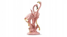 Фигурка Lladro Розовый фламинго 33х15х17 см, фарфор