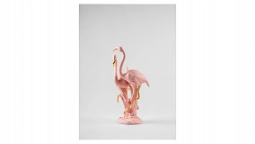 Фигурка Lladro Розовый фламинго 33х15х17 см, фарфор
