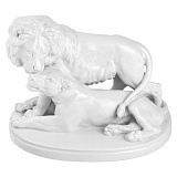 Фигурка Meissen 18 см Лев с львицей, Эрих Хёзель, 1940г