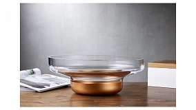 Чаша декоративная Nude Glass Контур d36 см, медное дно