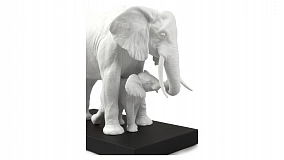 Фигурка Lladro Показывая путь, белые слоны 36х29 см, фарфор