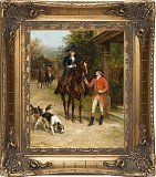 Картина "Всадница и ее спутник" 20*25см + багет №14