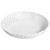 Блюдо ажурное  Meissen круглое 21 см Новый марсель, белый рельеф
