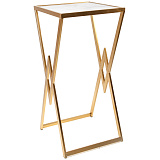 Набор из 2х столиков приставных с мраморной столешницей (белые) 33x33x70, 28x28x65см