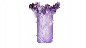 Ваза Decor de table Орхидея 30 см, хрусталь, фиолетовая, п/к