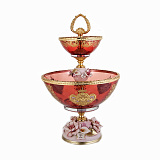 Ваза для фруктов двухъярусная "Rosaperla" красная, 46899