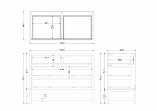 Комод со стеклянной столешницей бежевый Garda Decor 