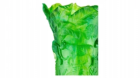 Ваза Decor de table Пантера 30 см, хрусталь, зеленая, п/к