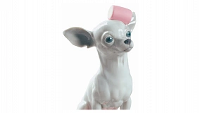 Фигурка Lladro Чихуахуа с зефиром 20х24 см, фарфор