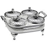 Менажница четырехсекционная с крышками Queen Anne 26х21см