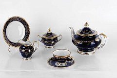 Чайный сервиз на 6 персон Ювел синий 801 (подарочная упаковка)