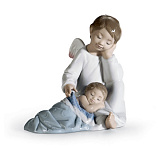 Фигурка Lladro Мой ангел хранитель, голубой 14х14 см, фарфор